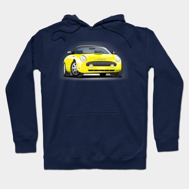 2002-2005 Ford Thunderbird Yellow Hoodie by PauHanaDesign